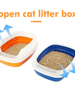 Multicolor Open Litter Box with High Sides