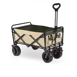 Collapsible Wagon Cart Heavy Duty Folding Cart Garden Portable Hand Cart with Universal Wheels