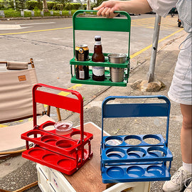 Beer Bottle Carrier Wine Bottle Holder Basket Buckets Coolers Holders Stocked Custom Printed Foldable Plastic 6 Pack