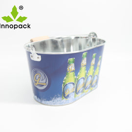 10qt ice bucket oval galvanized metal beer ice bucket with bottle opener