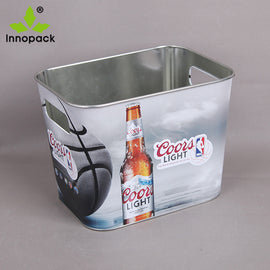 8L Galvanized Metal Ice Bucket with Lid and Ice Tongs