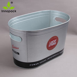 10L galvanized metal ice bucket with two handles